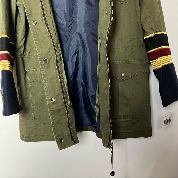 Blank NYC Women’s Military Contrast Cuff Zip Hooded Jacket - Picture 8 of 15